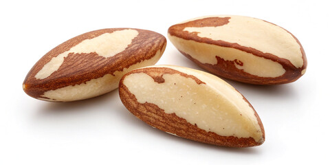 Nutritious Delicious Brazil Nuts Isolated on a White Background for Healthy Snacking