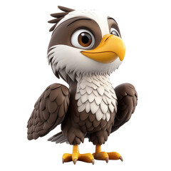 Naklejka premium Majestic Eagle 3D Render on transparent background.