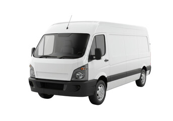 White Cargo Van isolated on white background, no depth of field, sharp.