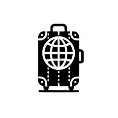 Global Travel: Suitcase Icon, Journey, Adventure, Exploration, Tourism, Vacation, Trip, Holiday, Wanderlust