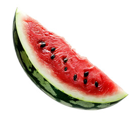 Ripe watermelon slice isolated transparent background. Ready to use sample for design