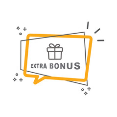 Extra bonus banner design. Element design for web. Vector, sticker, illustration.