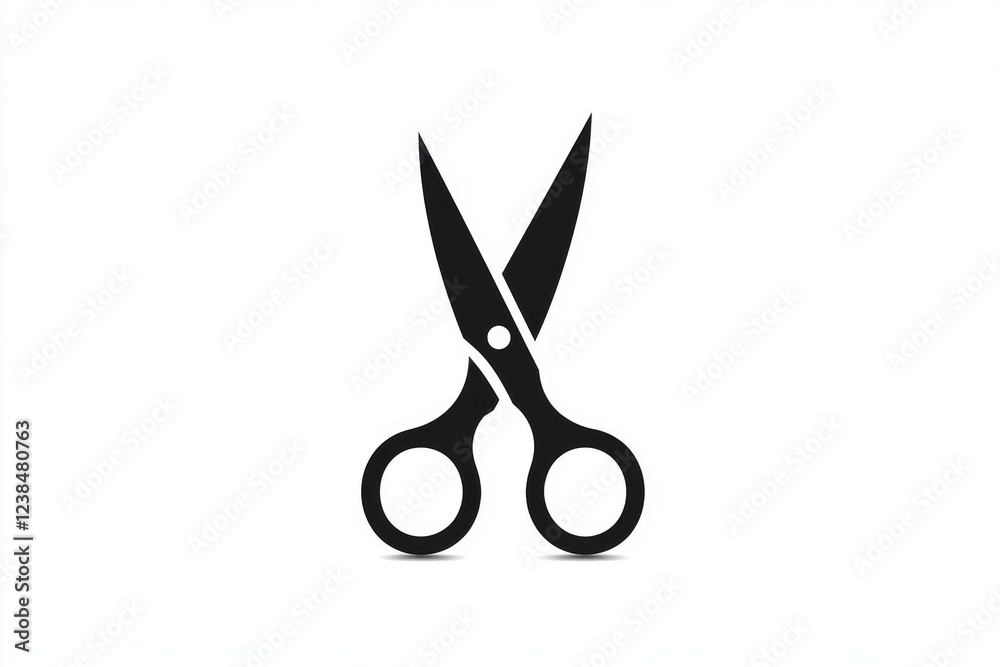 Poster a clean, geometric icon of a line being cut by a pair of scissors, representing the act of terminati