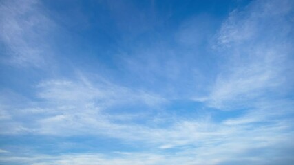 beautiful blue sky with soft white clouds timelapse for abstract background