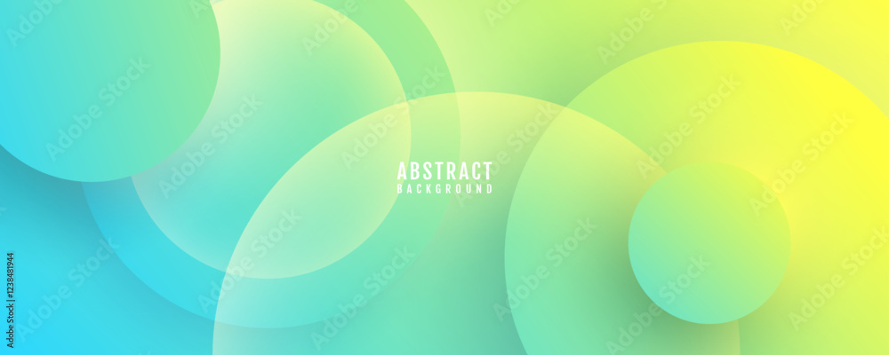 Poster 3d colorful abstract background overlap layer on bright space with circles effect decoration. modern