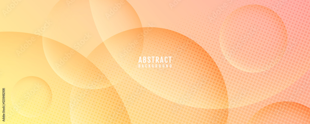 Wall mural 3d orange abstract background overlap layer on bright space with circles effect decoration. modern g