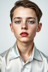 Portrait of a boy, Porcelain Perfection: The Delicate Allure of a Timeless Face