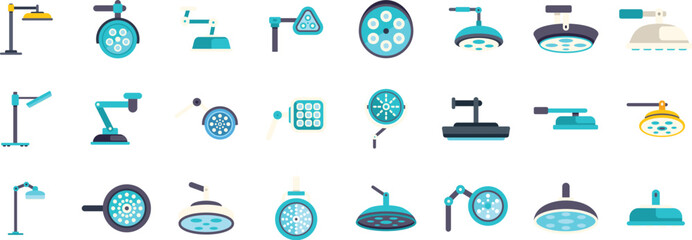 Collection of surgical lamps providing focused light during medical procedures