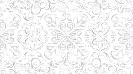 Fototapeta premium Abstract elegant seamless geometric pattern in white and silver tones, offering a clean, modern design