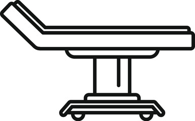 Adjustable hospital bed on wheels waiting for the next patient