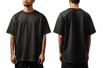 PNG Black oversize t-shirt mockup apparel front view.