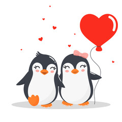 couple cute penguins