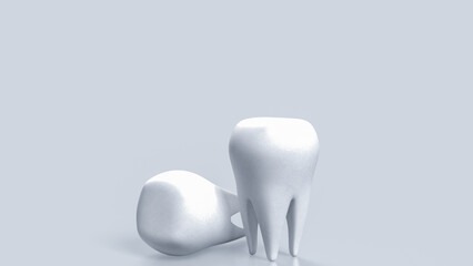 The White tooth for Health or medical concept 3d rendering.