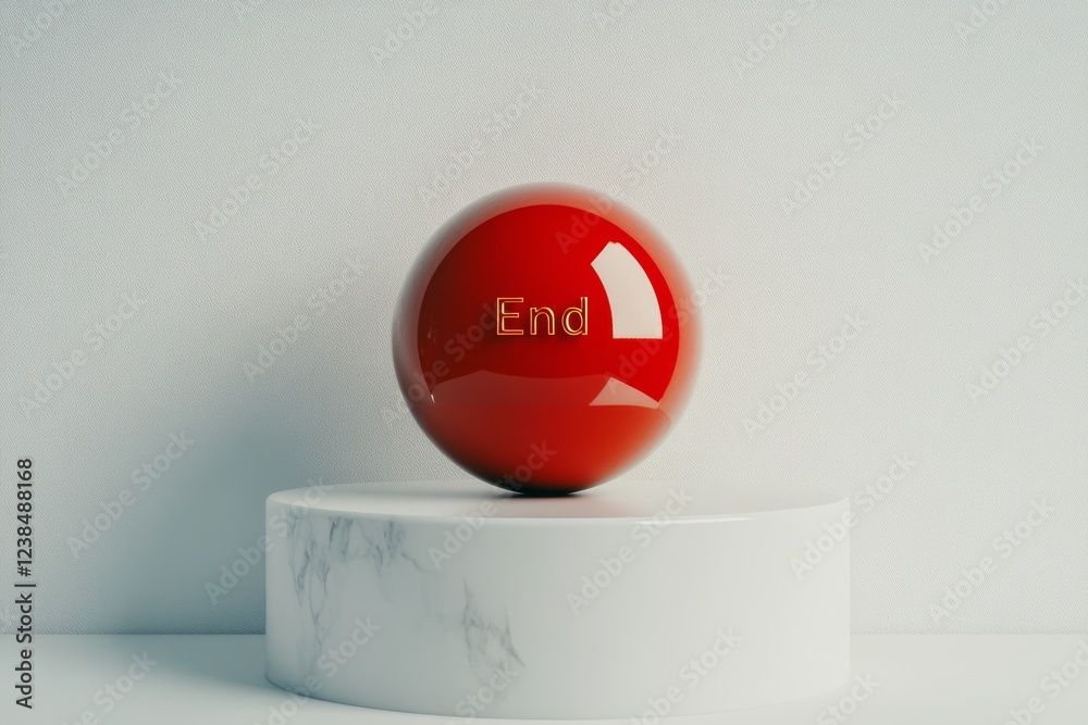 Aufkleber A minimalist depiction of a single red button labeled 