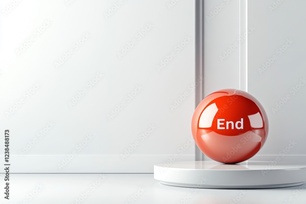 Aufkleber A minimalist depiction of a single red button labeled 