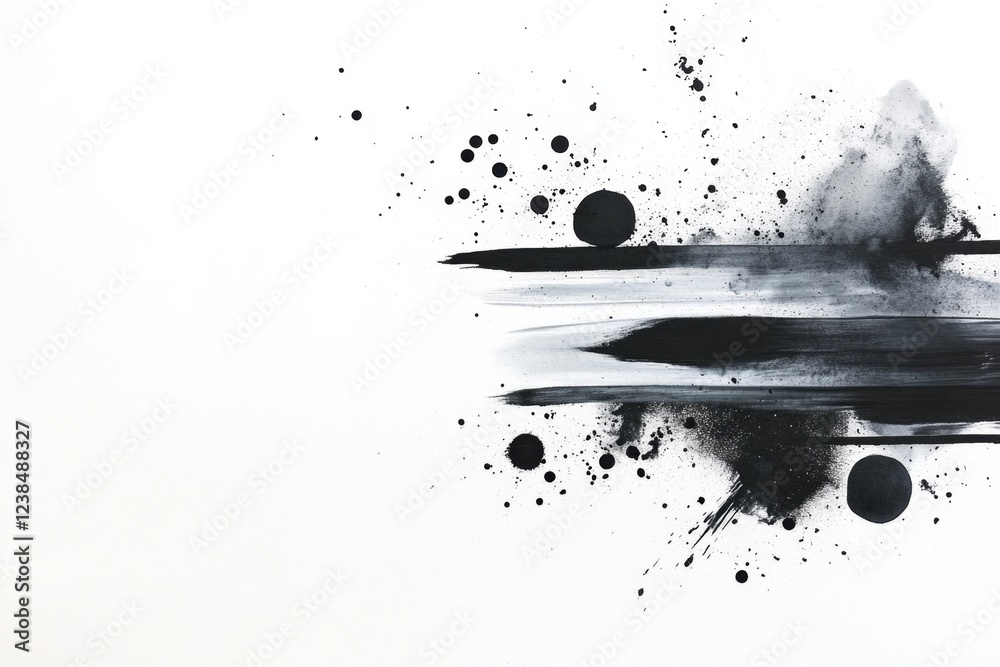 Poster A minimalist design of tiny dots scattered throughout a blank canvas, symbolizing presence and continuity in a simple yet elegant way