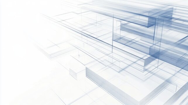 Abstract building design, futuristic city background, architectural visualization, for website header