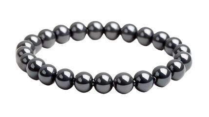Obraz premium Hematite bracelet on a transparent background. isolated background.