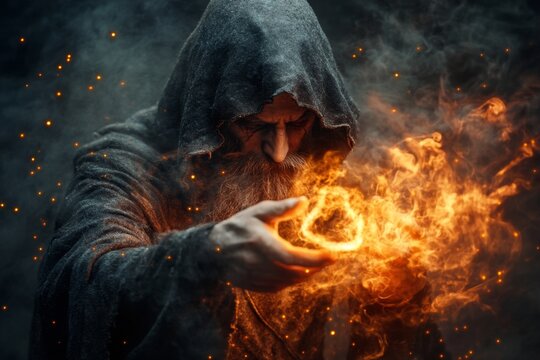 A mystical scene of a sorcerer casting a spell to terminate an ancient curse, with glowing runes dissolving into the air around them