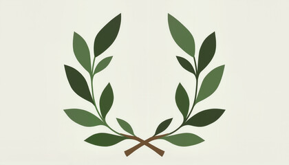 Laurel wreath illustration on light background