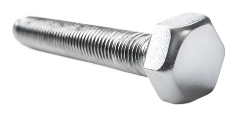 Hex steel fastener on a transparent background. isolated background.