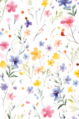 watercolor small flowers abstract graphic poster background