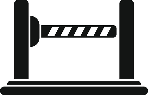 recommend clip art: Closed barrier gate preventing access, symbolizing security, restriction, and control in a simple black and white design