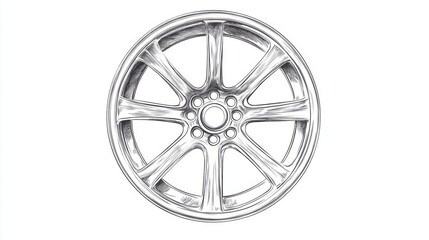 Chrome alloy wheel design, automotive part