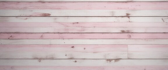 Fototapeta premium Textured white and pink wooden plank wall surface with scratches, background, grain, wood