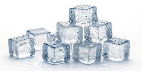 Obraz premium Ice Cubes Collection Isolated on a White Background
