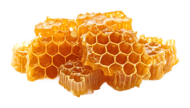 Hexagonal honeycomb on a transparent background. isolated background.