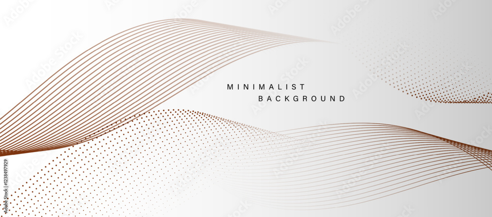 Poster Modern abstract background with flowing brown lines vector
