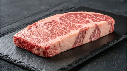 Obraz premium Premium Kobe Wagyu beef in high-resolution gourmet steak with fine marbling