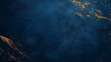 dark blue grunge concrete wall texture with some golden spots used a background
