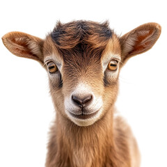 Obraz premium Adorable Baby Goat Portrait on transparent background.