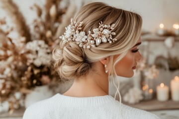 A woman styling her hair in multiple ways with just one hair accessory, showcasing its versatility