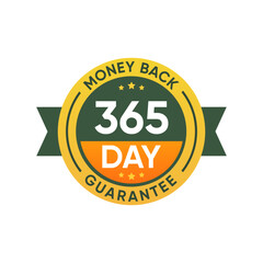 365 Day Money Back Guarantee Badge Design