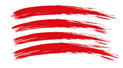 Bold Red Brush Strokes on Transparent Background for Artistic and Creative Design Applications