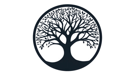 Tree of life symbol representing harmony and balance with transparent background