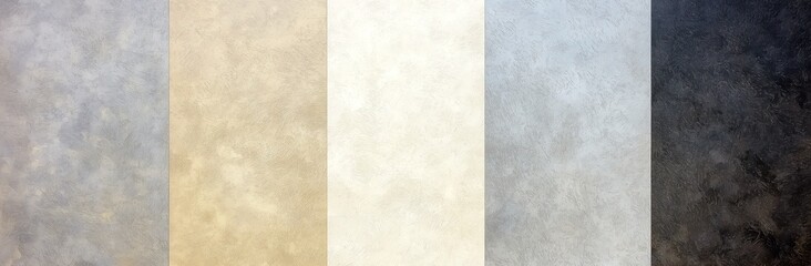 Fototapeta premium Decorative stucco vertical stripes showing various neutral colors