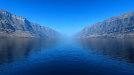 Serene Fjord Between Majestic Mountain Cliffs