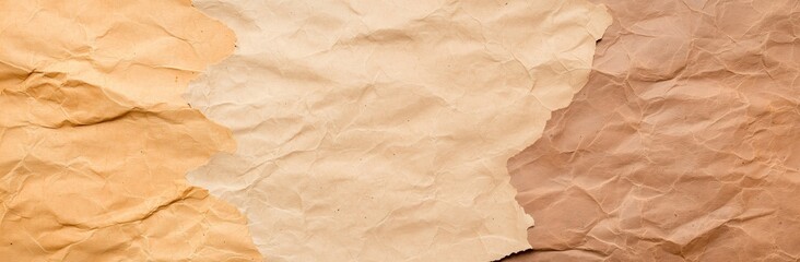 Fototapeta premium Crumpled brown wrapping paper creating textured background