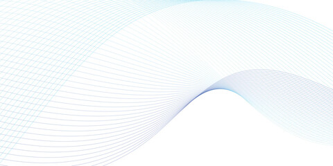 Fototapeta premium Abstract wave of the blue and other colored blend lines. Abstract blue smooth wave on a white background. Dynamic sound wave isolated. Creative line art. Vector illustration