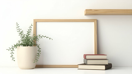 Title: A Diminutive Natural Wooden Frame with a Subtle Scandinavian Touch

