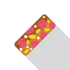 Protein bar with strawberries and nuts offers a nutritious and convenient snack for those embracing a healthy lifestyle