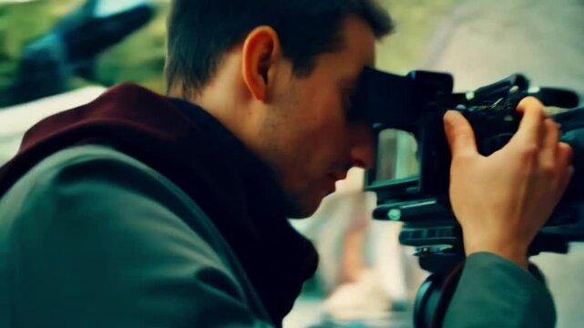 Cameraman filming the shoot