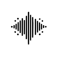 Abstract Sound Wave: Minimalist Black and White Graphic Design - Vector Art Illustration