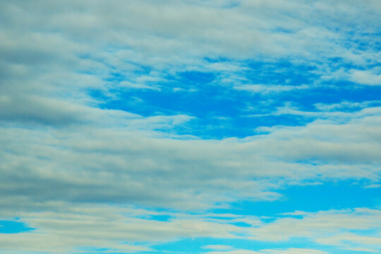 Breathtaking view of a blue sky with clouds.