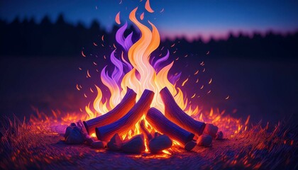 fire in the fireplace