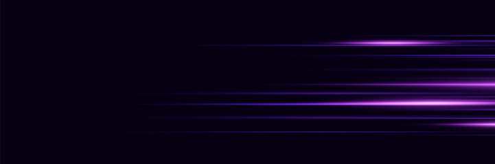 Special effect of horizontal speed lines. Dynamic movement of rays.